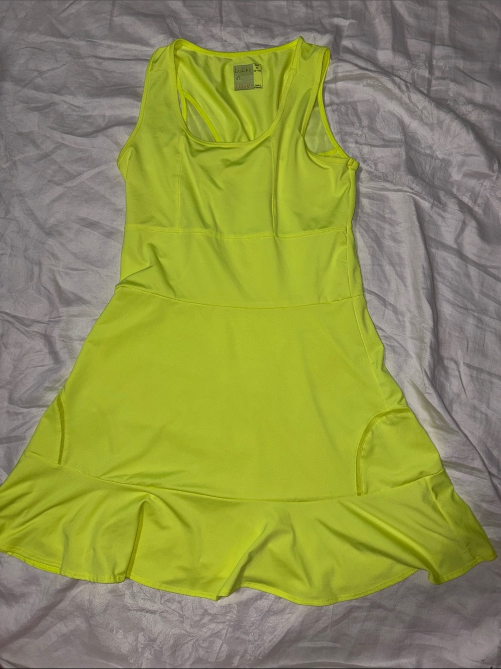 Like new Lucky in Love neon yellow Tennis pickleball Dress